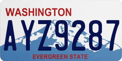 WA license plate AYZ9287