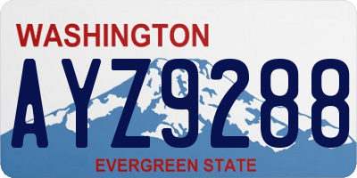 WA license plate AYZ9288