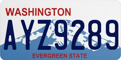 WA license plate AYZ9289