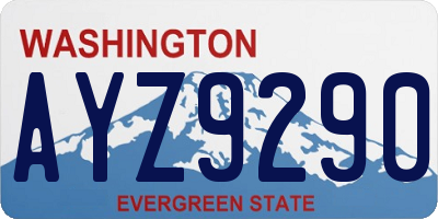 WA license plate AYZ9290