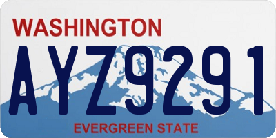 WA license plate AYZ9291