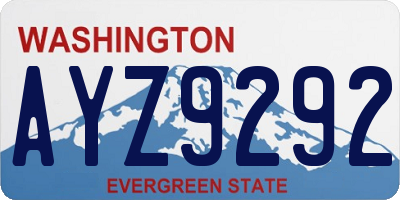 WA license plate AYZ9292