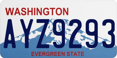 WA license plate AYZ9293