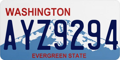 WA license plate AYZ9294