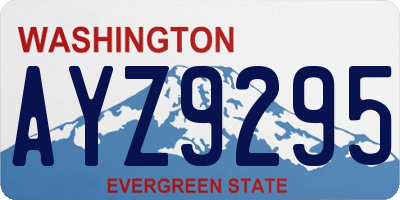 WA license plate AYZ9295