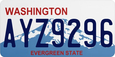 WA license plate AYZ9296