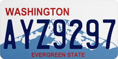 WA license plate AYZ9297