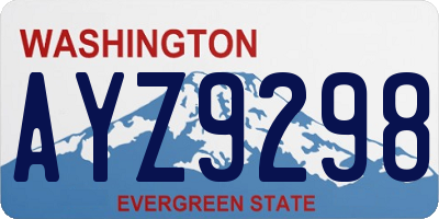 WA license plate AYZ9298