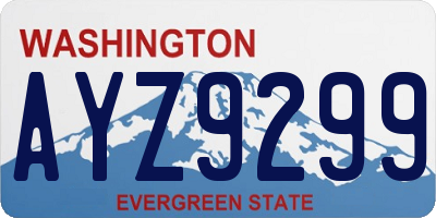 WA license plate AYZ9299