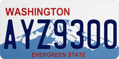 WA license plate AYZ9300