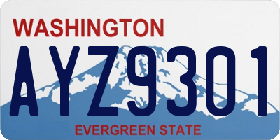 WA license plate AYZ9301