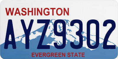 WA license plate AYZ9302