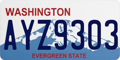 WA license plate AYZ9303