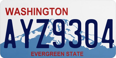 WA license plate AYZ9304