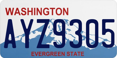 WA license plate AYZ9305