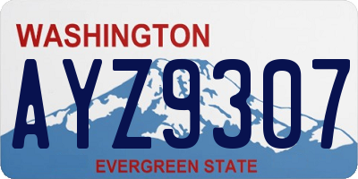 WA license plate AYZ9307