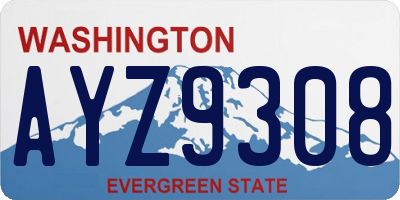 WA license plate AYZ9308