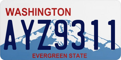 WA license plate AYZ9311