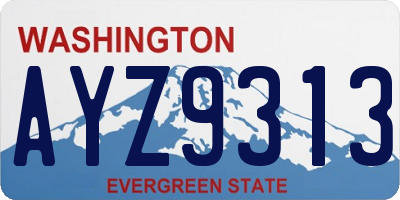 WA license plate AYZ9313