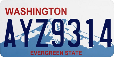 WA license plate AYZ9314