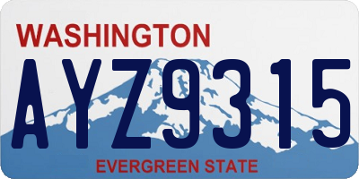 WA license plate AYZ9315