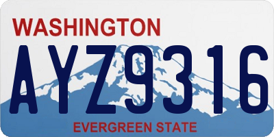 WA license plate AYZ9316