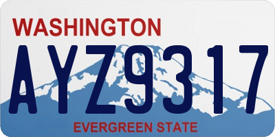 WA license plate AYZ9317