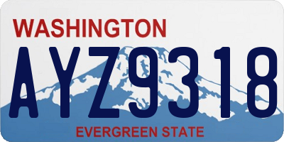 WA license plate AYZ9318