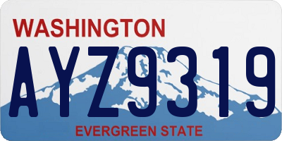 WA license plate AYZ9319