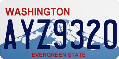 WA license plate AYZ9320