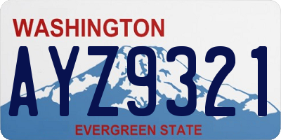 WA license plate AYZ9321