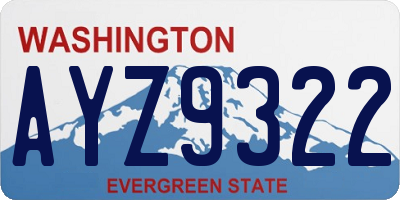 WA license plate AYZ9322