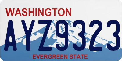 WA license plate AYZ9323