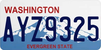 WA license plate AYZ9325