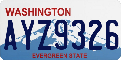 WA license plate AYZ9326