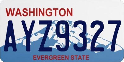 WA license plate AYZ9327