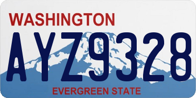 WA license plate AYZ9328