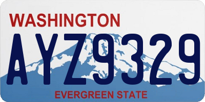 WA license plate AYZ9329