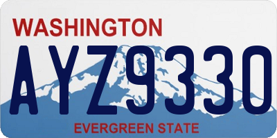 WA license plate AYZ9330