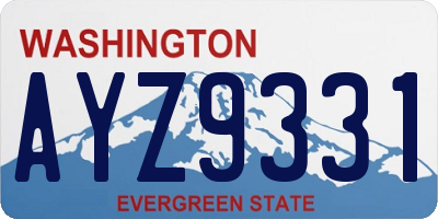 WA license plate AYZ9331