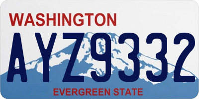 WA license plate AYZ9332