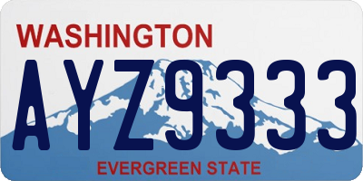 WA license plate AYZ9333