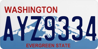 WA license plate AYZ9334