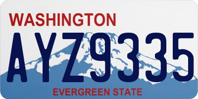 WA license plate AYZ9335