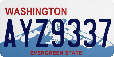 WA license plate AYZ9337