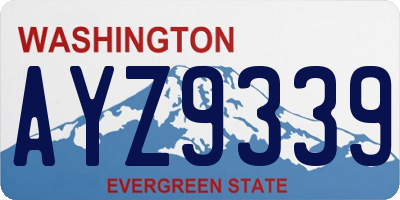 WA license plate AYZ9339