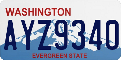 WA license plate AYZ9340