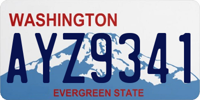 WA license plate AYZ9341