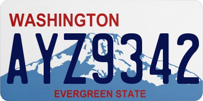 WA license plate AYZ9342