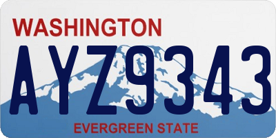 WA license plate AYZ9343